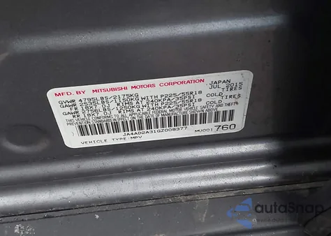 2016 Mitsubishi Outlander Es z USA, uszkodzony, nr VIN JA4AD2A31GZ008377